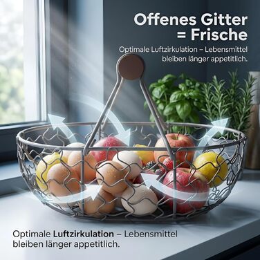 Дротяний кошик для яєць Gatuida для колекціонування Ретро металевий кошик для врожаю, дротяний кошик для зберігання, кухонний органайзер для яєць, фруктів, хліба для дому та вечірки