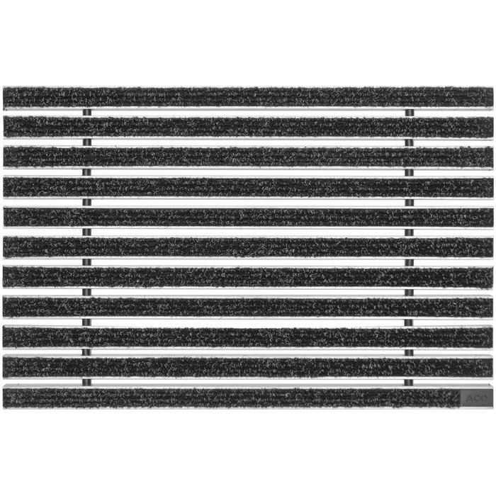Килимок для дверей ACO 600x400 мм, ребристий, антрацитовий, з піддоном Vario Light, скребком для взуття, килимок для дверей