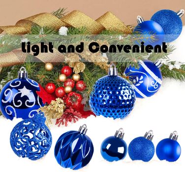 Набір ялинкових прикрас 100 предметів сині Ywlake