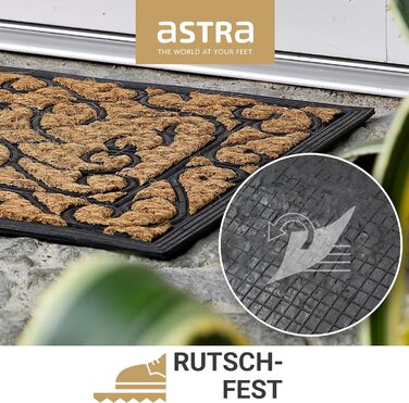 Нековзний килимок для вулиці Astra, стійкий до атмосферних впливів - вхідний килимок Coco Deluxe з гуми та кокосу, антибактеріальний - брудозахисний килимок 45x75 см, комплект з 2 шт. , рельєфний візерунок.