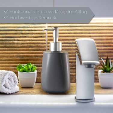 Дозатор мила KADAX з помпою, помповий дозатор з кераміки, дозатор для рідкого мила, миючого засобу, дозатор лосьйону, дозатор миюч