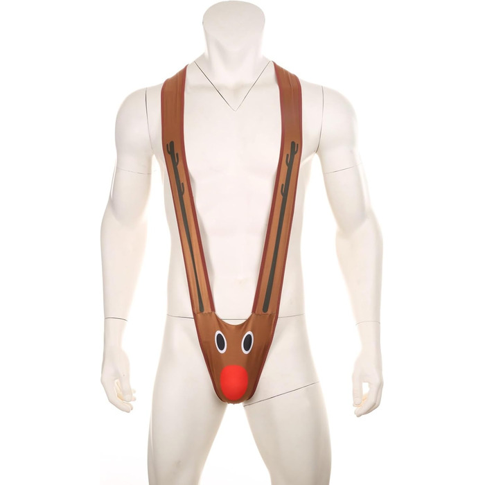 Чоловічий стрінг RSLOVE Borat Style, з новорічним оленем, еластичний, M