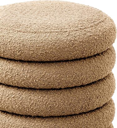 Табурет SVITA Blossom XS з місцем для зберігання, пуф, м&39яке сидіння, пуф для ніг, подушка букле, бежевий, 40Г x 40Ш x 43В см, бежевий/плюшевий