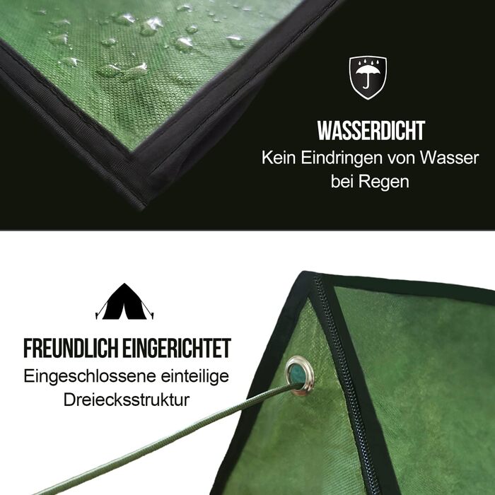 Надзвичайно великий багаторазовий намет для виживання на блискавці для кемпінгу, походів, бушкрафту та надання першої допомоги зеленого кольору