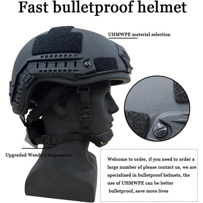 Швидкий балістичний куленепробивний шолом Високий тактичний шолом PE Високоякісний балістичний шолом Венді з підвіскою кулька TL