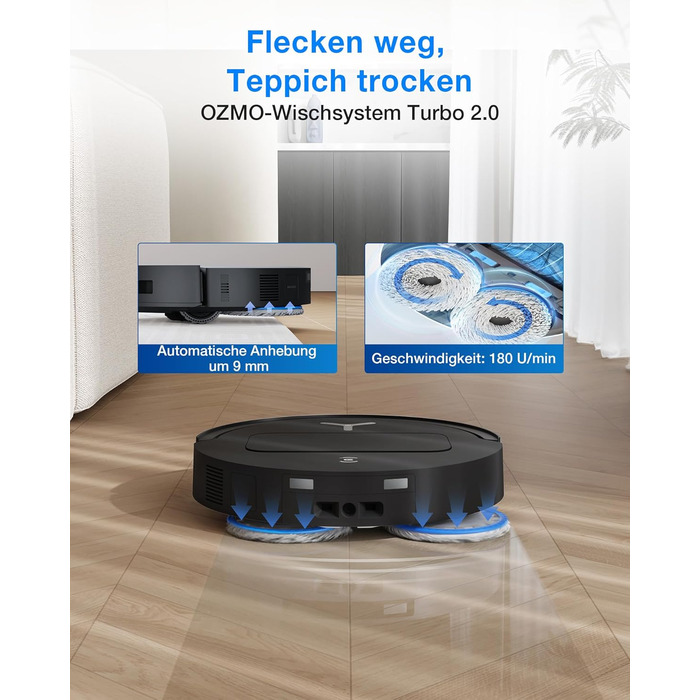 Робот-пилосос ECOVACS DEEBOT T50 Omni Gen3, 25 000 Па, чорний