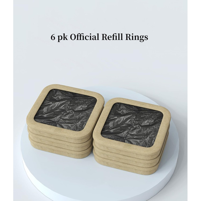 Офіційні змінні кільця TOWNEW T1/T1S/T Air X/T Air Lite для смарт-баків для кухні, міцні сміттєві пакети для електричних автоматичних сміттєвих баків, 6 змінних кілець, до 150 сміттєвих пакетів