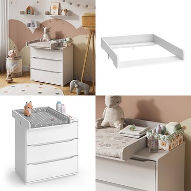 Насадка для пеленального столика Vicco Wicko, біла, 60 x 76 см (60 см без роздільника)