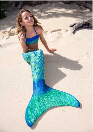 Моноласти Fin Fun Mermaid Tail для дітей віком від 14 років з посиленими кінчиками - моноласти, включаючи хвіст русалки, оригінальної якості Aussie Green Youth L