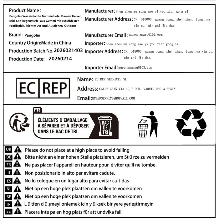 Водонепроникні гумові чоботи Pangolin для жінок та чоловіків, гумові чоботи до середини литки з нековзною підошвою, легко взувати та знімати, робочі чоботи для садівництва, роботи, подвір&39я, чорні/червоні, EU 45
