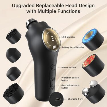 Радіочастотний прилад для обличчя, прилад для обличчя Cozion 7 в 1 EMS, ручний прилад для масажу обличчя, світлодіодний червоно-синій терапевтичний прилад для обличчя, масажер для обличчя проти зморшок для омолодження