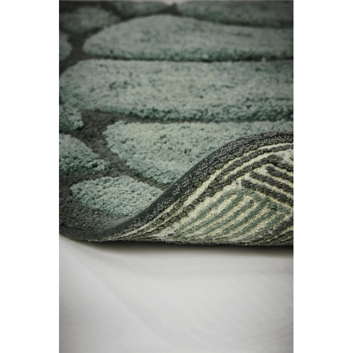 Килимок для ванної ELLOS Home Lazy у формі черепахи, колекція Staycation, декор для ванної кімнати, екологічно чиста бавовна, сертифікований Oeko-TEX Standard 100 - зелений, 75x98 см