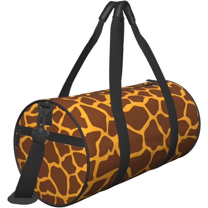 Дорожня сумка з дизайном черепа, кругла, великої місткості, легка та міцна, чудовий подарунок для походів, відпустки, ділових поїздок та іншого, з принтом жирафа, універсальний розмір