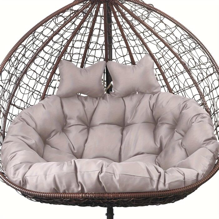 Великий комплект плюшевих подушок для гамака на 2 особи з підголівником максимальний комфорт для відпочинку в приміщенні та на свіжому повітрі в саду та на терасі міцний, водовідштовхувальний та легкий у догляді. Білий/Розкішний сад