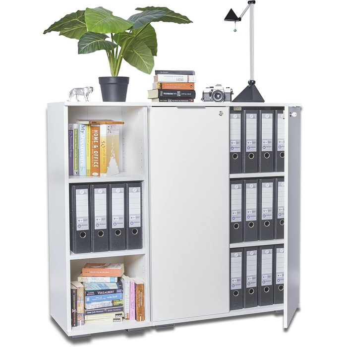 Мала полиця для документів, вузька полиця, 40,1 x 109,5 x 35 см, багатоцільова полиця, ширина 40 см, книжкова полиця, стояча полиця, біла, для файлів та папок, офісні меблі, дерев&39яна полиця, маленька, біла