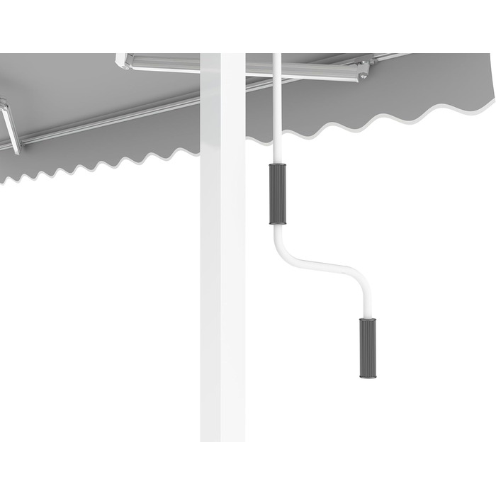 Окремостояча маркіз METRO Professional з ручкою, алюміній/поліестер, 3,5 x 3 м, сріблястий