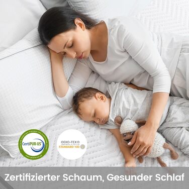 Матрац BedStory 90x200 см, висота 18 см, 7-зонний матрац з піни з ефектом пам&39яті, середньої жорсткості з підтримкою, полегшення болю в спині, антиалергенний, знімний тканинний чохол (90x200x18 см) 18 см 90 x 200 см