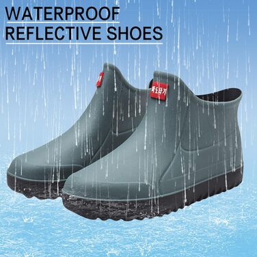 Чоловічі короткі гумові чоботи, водонепроникне садове взуття, нековзне, зручна устілка, модні легкі гумові чоботи до щиколотки, робоче взуття на відкритому повітрі, розмір ЄС 43, зелені