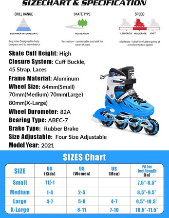 Роликові ковзани METROLLER для дівчаток та хлопчиків, жінок, чоловіків, 4 розміри, регульовані роликові ковзани з колесами, що сві