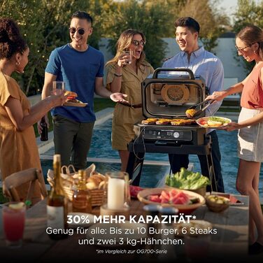 Електричний BBQ-гриль-смокер Ninja Woodfire Pro Connect XL, синій/чорний