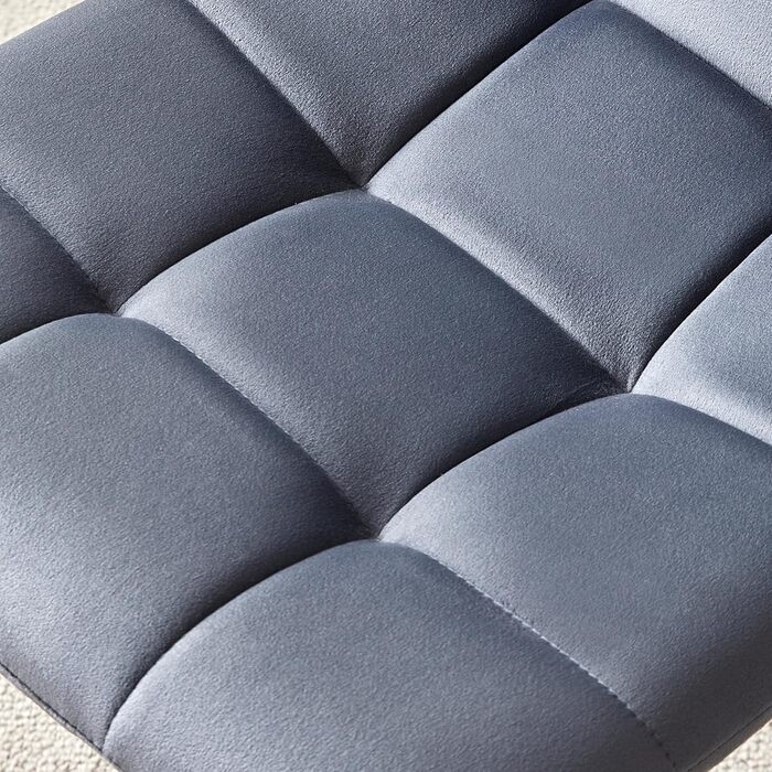 Обідні стільці, оббиті оксамитом, комплект Milano з 4 шт. , сірий, 521252.