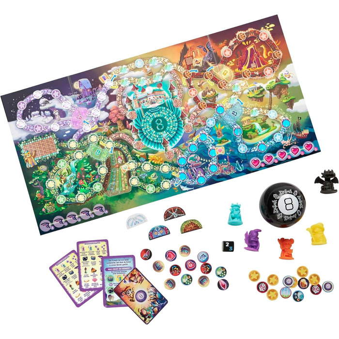Кооперативна настільна гра, Німецька версія, Відкриття магічних предметів, для 24 гравців, Настільні ігри для дітей віком від 7 років, HPJ69, Різнокольоровий, 8 Ball Magical Encounters