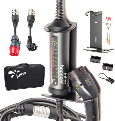 Комплект Juice Booster 2 Wallbox EU, мобільний настінний бокс 22 кВт без установки, зарядний пристрій для BEV із зарядним кабелем