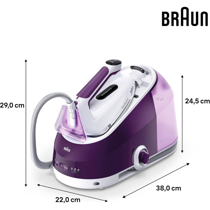 Парова прасувальна станція Braun Household CareStyle 5 IS5247 VI - Парова праска з підошвою FreeGlide 3D, режим iCare, вертикальне