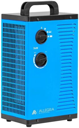 Керамічний тепловентилятор Електричний обігрівач Будівельний обігрівач 3 кВт 3000 Вт з терморегулятором і кабелем живлення бл. 1,5