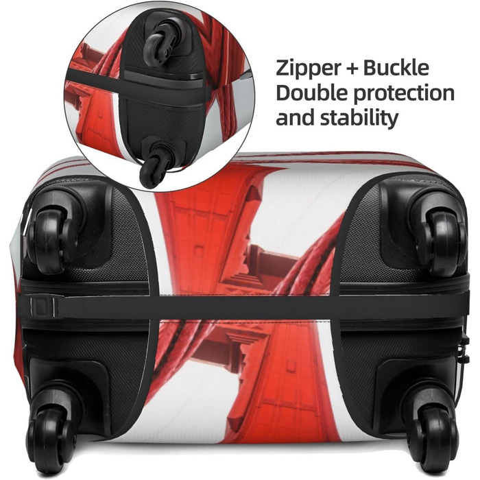 Чохол для валізи Золотий Міст з еластичною тканиною та захистом від подряпин, чорний, розмір 90