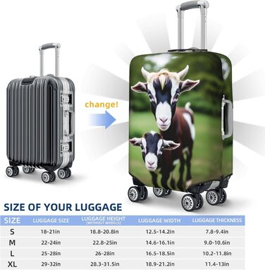 Чохол для валізи Ziegen, міцний захист, підходить для багажу розміром 45.7-81.3 см, малий, Чорний