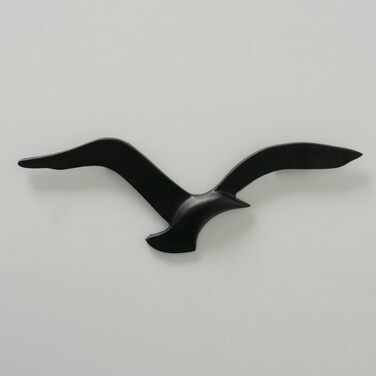 Настінний об'єкт Boltze Birdy (чорний, металевий настінний декор, морський мотив, настінний розпис для передпокою / вітальні / їда