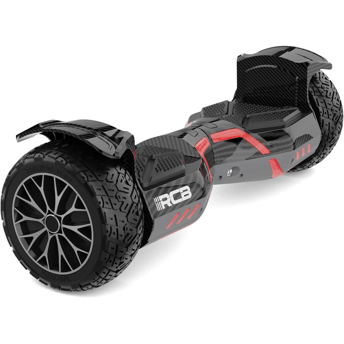 Позашляховий ховерборд RCB 8,5 дюймів – всюдихідний самобалансуючий самокат з LED-підсвічуванням, акумулятором 4 Аг, подвійним двигуном для дітей, підлітків та дорослих, чорний