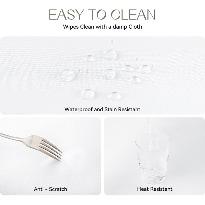 Скатертина римська кругла 160 см Біла миється і водовідштовхувальна різдвяна скатертина Скатертина підходить для вечірки, кафе, ре