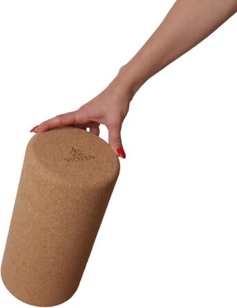 Ролик для фасції, виготовлений зі 100 натурального корка екологічний, нековзний та стабільний йога-ролик для спини, шиї та ніг ідеальний масажний та регенеруючий валик для фітнесу, пілатесу та йоги 300 x 150 мм