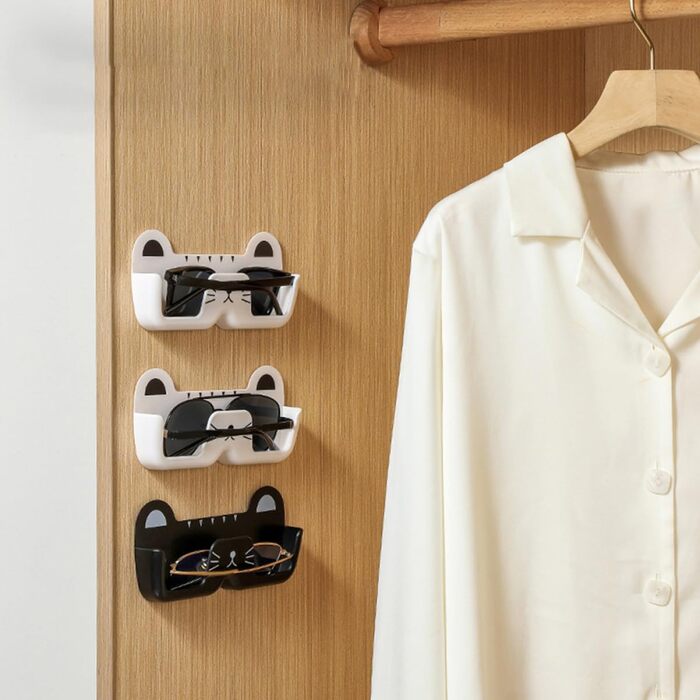 Настінний органайзер для сонцезахисних окулярів ABS-пластику, тримач для окулярів білого кольору для зберігання окулярів та дрібних предметів