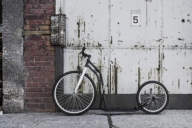 Самокат Yedoo Five kick - до 130 кг, самокат з пневматичними шинами 26/20 - самокат для дорослих, самокат для собак червоний