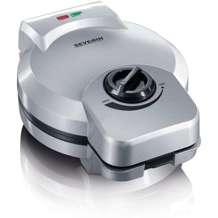 Торговий автомат SEVERIN Squirrel для хрустких вафельних ріжків, практична вафельниця для морозива з антипригарним покриттям, конусна праска з конусом для формування конусів, срібло, HA 2082