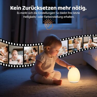 Нічник MediAcous, нічник, нічник для дітей/немовлят з 8 кольорами та лампочкою для годування, регульована яскравість, USB-світлодіодний нічник з таймером 1 година та сенсорним керуванням, прикраса для кімнати немовлят та малюків (білий)