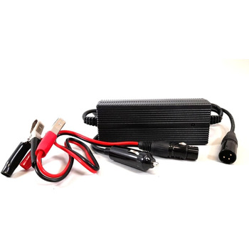 Автомобільний зарядний пристрій Enerpower DC-DC 12V-24V Li-Ion до 14.4V 4A XLR-3 для 12V LiFePo4, AGM акумуляторів для автофургонів, човнів, вантажівок тощо (Crocodile)