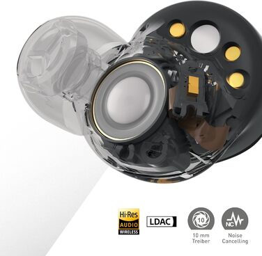 Бездротові навушники з функцією шумозаглушення, Bluetooth, вкладиші, навушники з вбудованим мікрофоном, регульована посадка, до 7