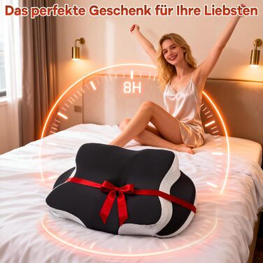 Подушка для шиї - Подушка з піни з ефектом пам&39яті - Подушка для зняття болю в шиї - Ергономічна подушка для сну на боці - Подушка для підтримки шиї для сну на боці, спині та животі - Чорна