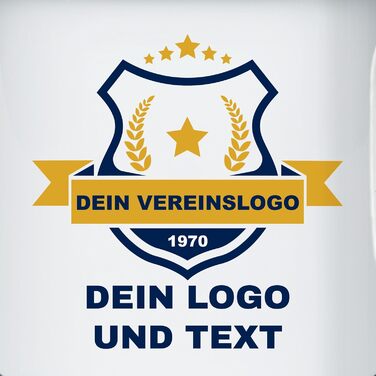 Емальована кружка, бляшана кружка - фотозображення - подарунок з логотипом клубу, створіть свій власний дизайн з логотипом та текстом вашого клубу 300 мл - біла/чорна - кавова кружка, кружка з фотографією компанії, персоналізована, мій 1 біла/чорна