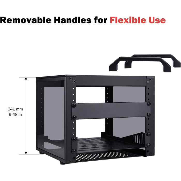 Серверна стійка GeeekPi 4U, 10-дюймова мережева стійка для серверів, мережевого та аудіо/відео обладнання, кріплення для стійки DeskPi RackMate T0 Plus, глибина 260 мм, чорний колір, 4U x 10,23&quot x Ш