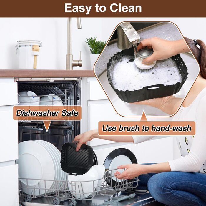 Силіконова форма для фритюрниці BYKITCHEN для фритюрниці Ninja Double Stack XL SL400EU, 2 шт. и Аксесуари для фритюрниці Ninja SL400EU 9.5 л, аксесуари для фритюрниці Ninja Air Fryer Double Stack