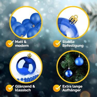 Різдвяні кульки 54 шт сині Deuba