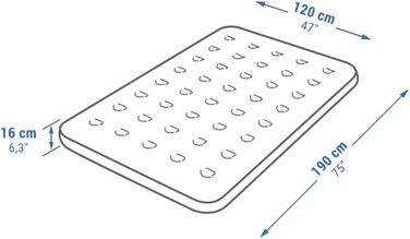 Надувний матрац Decathlon Quechua для кемпінгу 190 см x 120 см x 16 см для 2 осіб, 8561149