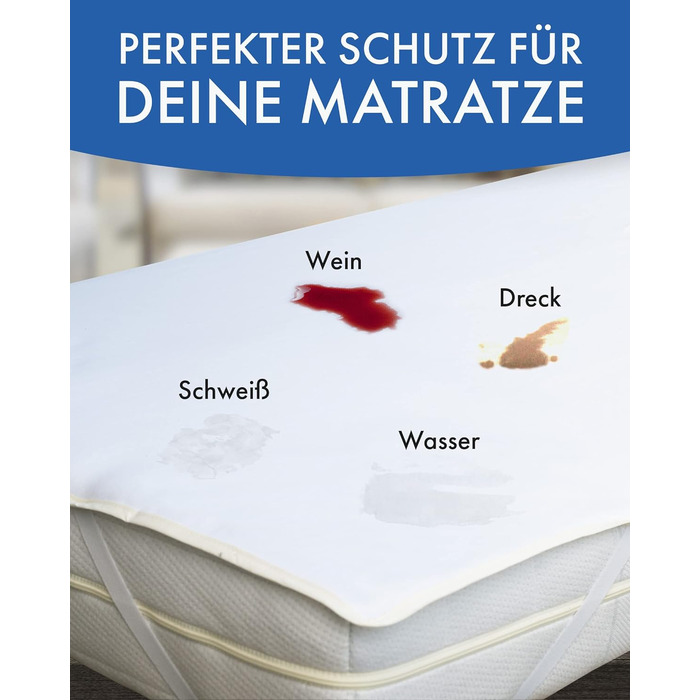 Водонепроникний наматрацник PROCAVE - Чохол для матраца - Підкладка під нетримання сечі - Дихаючий наматрацник - Наматрацник із захистом від кліщів - Зроблено в Німеччині - 80 x 200 см