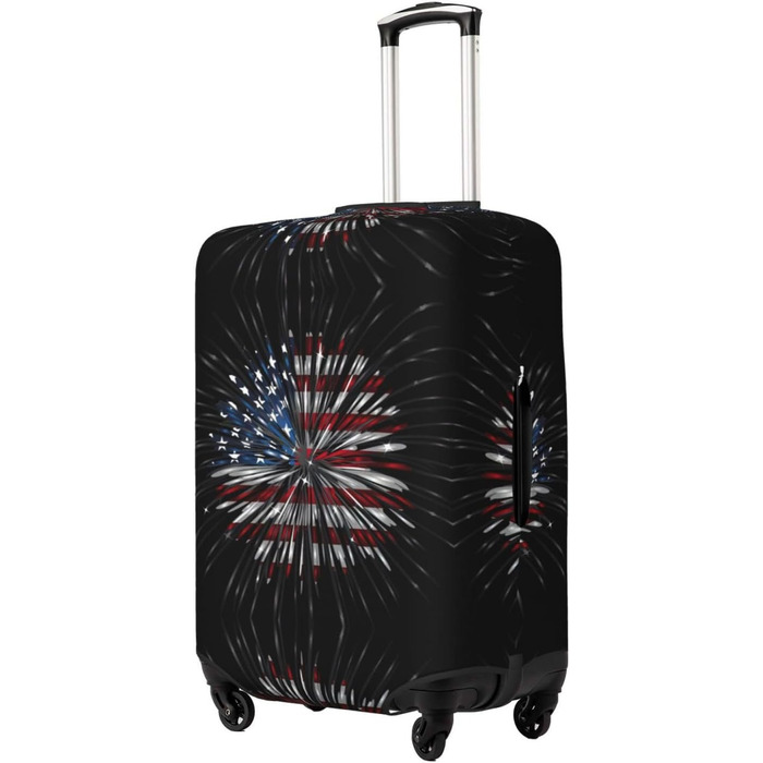 Чохол для валізи Пілотний кокпіт, захист від пилу та подряпин, принт Американський прапор та феєрверк, розмір 90
