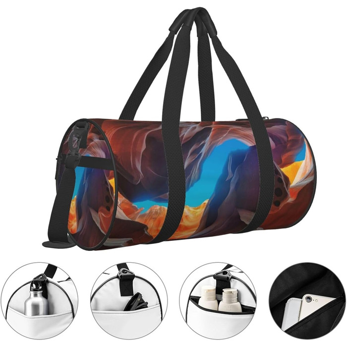 Спортивна сумка для подорожей Антилопа Каньйон, чорна, універсальний розмір